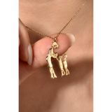 Nox Jewelry 14 Ayar Altın Kaplama Anne ve İki Erkek Çocuk Aile Aşk Gümüş Kolye - CN00444