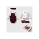 Noy Noy KIZ 3-6 AY KADİFE TULUM BODY 4LÜ TAKIM kutulu özel tasarım