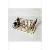 NOYA Box & Terrarium Brass Glass -pirinç- Y. Nesil Yeni 5'li Makyaj Kutusu (30 Cm)