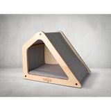Noya House Asil – Ahşap Kedi & Küçük Köpek Evi - Gri