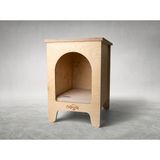 Noya House Yanda – Minimal Ahşap Yan Sehpa ve Pet Yaşam Alanı (Kedi & Küçük Köpek) - Bej