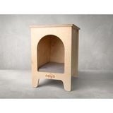 Noya House Yanda – Minimal Ahşap Yan Sehpa ve Pet Yaşam Alanı (Kedi & Küçük Köpek) - Gri