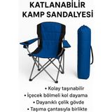 Noya Katlanır Kamp Piknik Sandalyesi - Mavi - Siyah