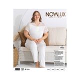 noyalux Kadın Viskon Kumaş Battal Dantel Detaylı Pijama Takımı