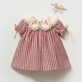 NoyNoy Baby Kız Çocuk Rosalie Vintage Elbise - 18 - 24 Ay - Bordo