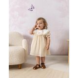 Noynoy Bebek Bebikim Vintage Dantelli Bebek Elbisesi ve Bandana Takımı - Krem 9 -36AY - 24 - 36 Ay - Ekru