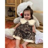 Noynoy Leopar Desenli Bebe Elbise - 18 Ay - Bej - Leopar