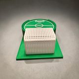 Nozzle Works Futbol Sahası Temalı Bardak Altlığı – 3D Baskı Mini Kale Detaylı Dekoratif Coaster - Beyaz - Yeşil