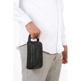 Np- 2213 Mini Erkek Vegan Deri Portföy Clutch Traş Kozmetik Bakım Ve Günlük El Çantası Baskılı Siyah