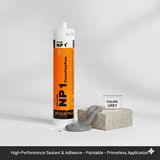 Np1 Polimer Silikon Mastik | Silan Modifiyeli Polimer Yapıştırıcı & Sızdırmazlık | Yüksek Tutunma – Boyanabilir - Gri