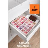 NPCQUN Çekmece İçi Çamaşır Organizer – Bölmeli Dolap & Gardırop Düzenleyici Kutu - 2 ADET -