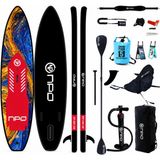 Npo Flow Stone 350X84X15CM Şişme Premium Sup Paddle Board 162KG Kürek Pompa Çanta Koltuklu Full Set - Turuncu
