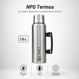 Npo NT01 1.5l Çift Katmanlı Vakum Teknolojili 24H Sıcak 48H Soğuk 72H Buzlu Koruma Çelik Termos - Çok Renkli