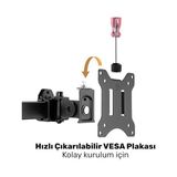 Npo STD5704B 17"-32" Dörtlü Monitör Standı, 2x2 Kurulum, Trader/yazılımcı Monitör Kolu/tutucu, 735MM Direk Yükseklik Ayarlı, Vesa (4X7KG) - 1BW-Beyaz