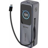 Npo WP001A-G 205W 27.000 Mah 2 Usb-C Portlu Dahili Usb-C Kablolu LED Ekranlı Pd Gan3 Powerbank - Gri