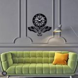 NR Dizayn (207) Kartal Motifli Dekoratif Metal Duvar Saati 69 X 64