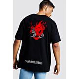 nrage Cyberpunk 2077 Samurai Oversize Sırt Baskılı Siyah Tişört CSS1971264OT