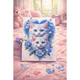 NRCN KEDİLİ KİLİTLİ HATIRA DEFTERİ GÜNLÜK ANI DEFTERİ 80 YAPRAK KONSEPT DEFTER