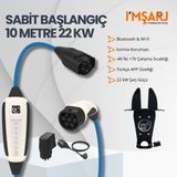 Nrgkick 22KW 32A Taşınabilir Şarj Istasyonu (Sabit Başlangıç Seti 10M Duvar Askı Aparatı Ev Prizli)