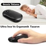 Nrt180 Şarj Edilebilir Sessiz Bluetooth Kablosuz Mouse 2.4 Ghz, Uzun Pil Ömrü, İnce Tasarım