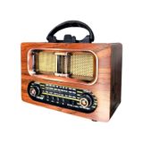 NS-6635 Büyük Boy Retro, Nostaljik, Ahşap Tasarım Bluetooth Hoparlörlü, Şarjlı, Taşınabilir Fm/am Destekli Radyo