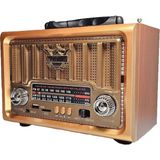 NS-8891 Orta Boy Retro, Nostaljik, Ahşap Tasarım Bluetooth Hoparlörlü, Şarjlı, Taşınabilir Fm/am Destekli Radyo - Altın