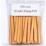 Ns-Era 50 Adet Ahşap Fitil - 15 cm Uzunluk, 1.5 cm Genişlik, Mum Yapımı Için Doğal Ahşap Fit - Çok Renkli