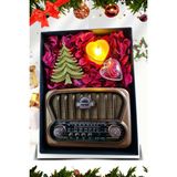 Ns Hediye Seti-Nostaljik Radyo&kalp Anahtarlık&pillimum&yılbaşı Simli Çam&tebrik Kartı Hediye Kutusu - Beyaz