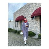 NS Moda Tesettür Çapraz Kanguru Tunik Gri Model- 417