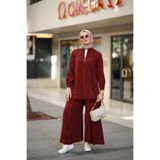 NS Moda Tesettür Lal Takım Bordo-Model 583