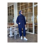 NS Moda Tesettür Maya Takım Lacivert-Model 534