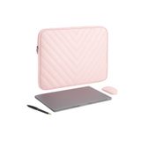 NS reliable 13-13.6 inç Macbook Air Pro Uyumlu Deri Laptop Çantası - Koruyucu Kılıf ve Laptop M2 M3- Açık Pembe