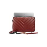 NS reliable 15-15.6 inç Macbook Air Pro Uyumlu Darbeye Dayanıklı Deri Laptop Çantası - Koruyucu Kılıf - Bordo