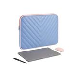 NS reliable 15-15.6 inç Macbook Air Pro Uyumlu Darbeye Dayanıklı Deri Laptop Çantası - Koruyucu Kılıf Mavi