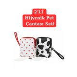 NS reliable 2'li Kadın Çanta Içi Hijyenik Ped Saklama Koruma Çantası Düzenleyici Organizer İnek Kalp-10x14x3 cm