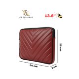 NS reliable 3-13.6 inç Macbook Air Pro Uyumlu Deri Laptop Çantası - Koruyucu Kılıf ve Laptop M2 M3- Bordo