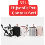 NS Reliable 5'li Set Kadın Çanta Içi Hijyenik Ped Saklama Koruma Çantası Düzenleyici Organizer 10X14X3 cm - Beyaz