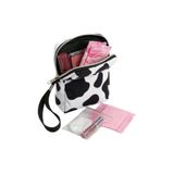 NS reliable İnek Desenli Kadın Hijyenik Ped Saklama Çantası - Mini Organizer Düzenleyici Kılıf - 10x14x3 cm