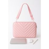 NS Reliable Notebook Laptop Macbook Çantası Suni Deri 13.6" Inç - 800-DÜZ Açık Pembe Omuz Askılı - 34x25x2 cm