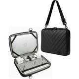 NS Reliable Notebook Laptop Macbook Çantası Suni Deri 13.6" Inç - 800-DÜZ Siyah Omuz Askılı - 34x25x2 cm