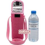 NS Reliable Ns 0,50 Litre Termal Soğutucu Sıcak ve Soğuk Tutan Su Şişesi Matara Termos Yalıtımlı Çanta-Fuşya - Pembe - 0,50 lt