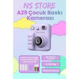 Ns Store Termal Yazıcılı Dijital Fotoğraf Makinesi Çocuk Kamerası HD Video Kayıt Özellikli - Pembe