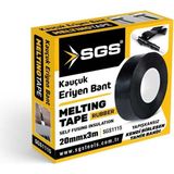 Nse Su Geçirmez Kendinden Eriyen Kauçuk Bant 20 mm x 3 Metre Siyah – Kablo Izolasyon, Boru ve Su Altı Tamir Bandı