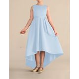NSM Life Kız Çocuk Balo Elbisesi Bebe Mavisi Asimetrik Etek Detaylı Şık A-Line Abiye - 6 - 7 Yaş