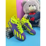 Nstil Erkek Çocuk Halı Saha Çoraplı Çivisiz Futbol Spor Ayakkabısı F35HS - Mor - Sarı