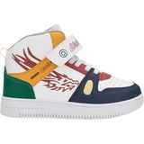 Nstil Günlük Erkek Kız Çocuk Sneaker Cırtlı Lastikli Bağcık Kaymaz Taban Bilekli Basket Spor Ayakkabı A-38 - Beyaz - Laci - Kırmızı