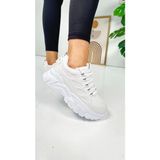 Nstil Günlük Kadın Sneaker Bağcıklı Yüksek Kalın Tabanlı Oval Burunlu Rahat Hafif Spor Ayakkabı 1001