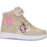Nstil Günlük Kız Çocuk Sneaker Lastik Bağcıklı Cırtlı Bilekli Rahat Hafif Basketbol Spor Ayakkabı 3260 - Bej