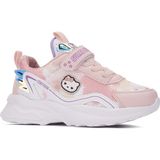 Nstil Günlük Kız Çocuk Sneaker Lastik Bağcıklı Hologram Cırtlı Hafif Hello Kitty Nefes Alabilen Ayakkabı 2014 - Pudra - Beyaz