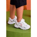 Nstil Günlük Unisex Çocuk Spor Ayakkabı Cırtlı Lastik Bağcık Desenli Rahat Hafif Taban Sneaker 180 - Pembe